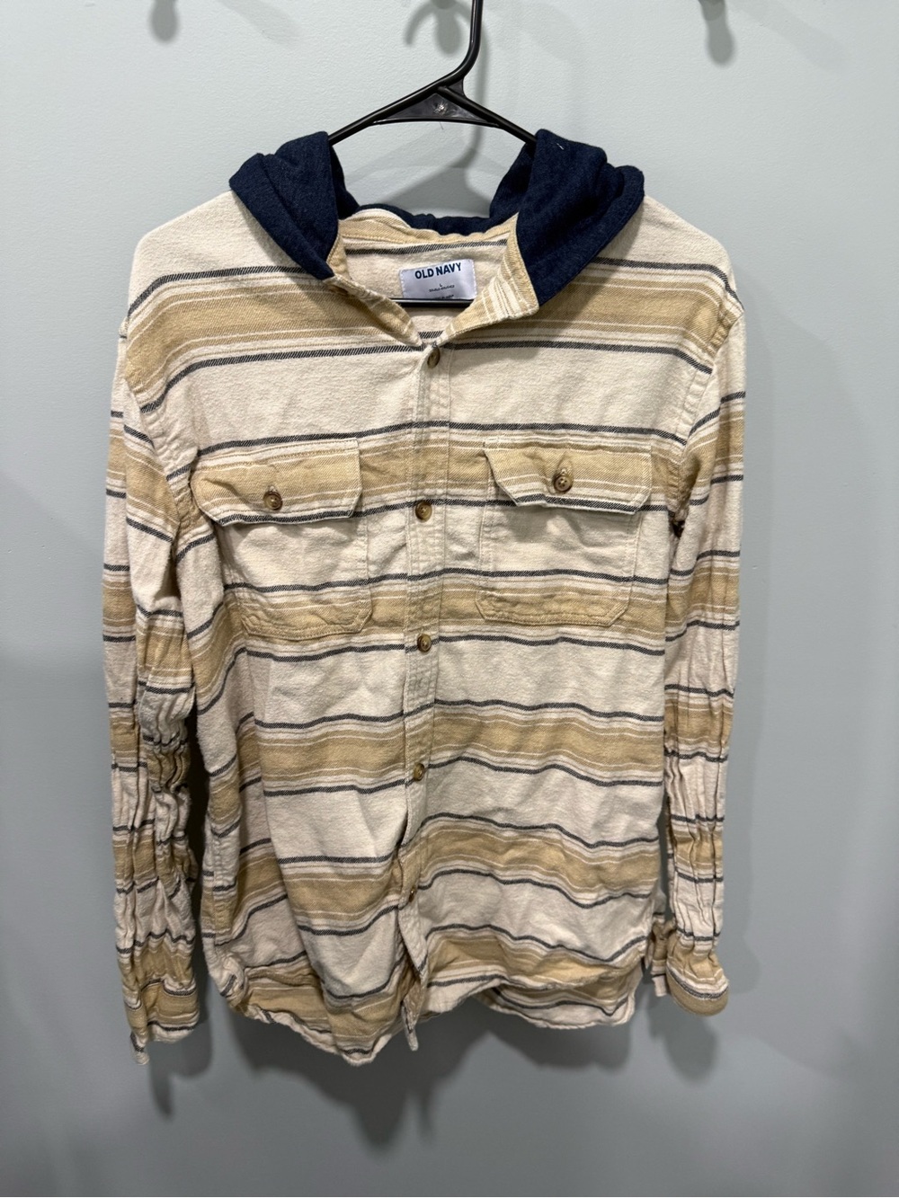 Mens hooded old navy flannel size large